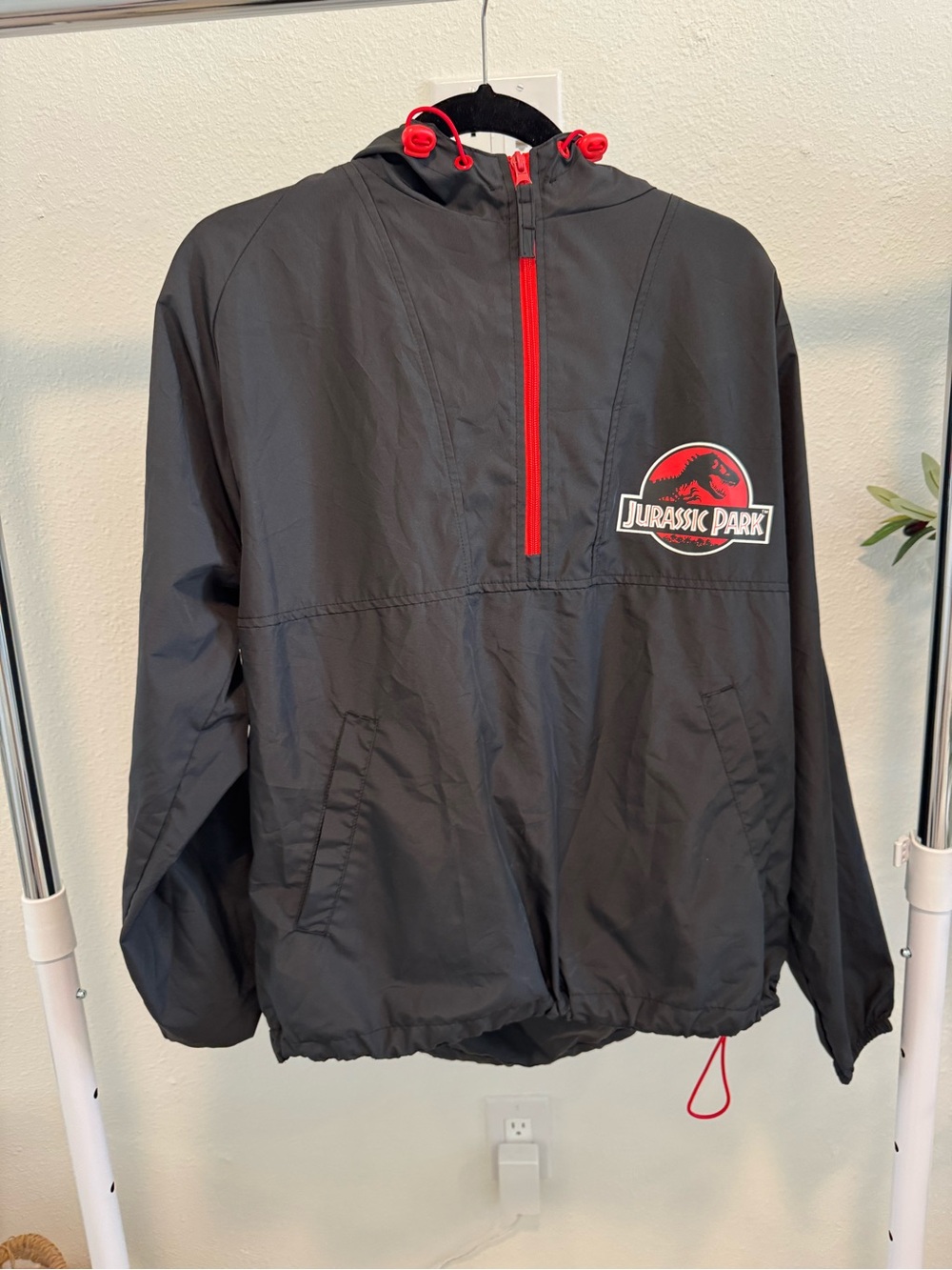 Women’s Jurassic Park Black Windbreaker Jacket